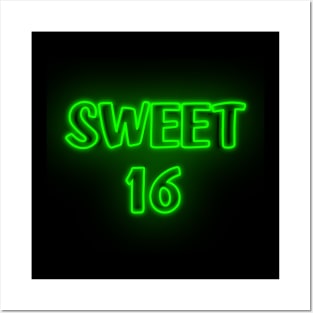 Sweet 16 Neon Green Posters and Art